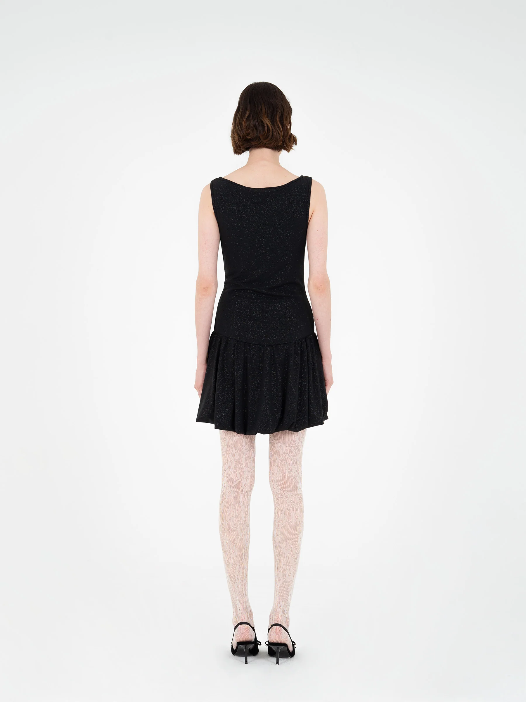 Authentic Shiny Black Mini Dress - Image 5
