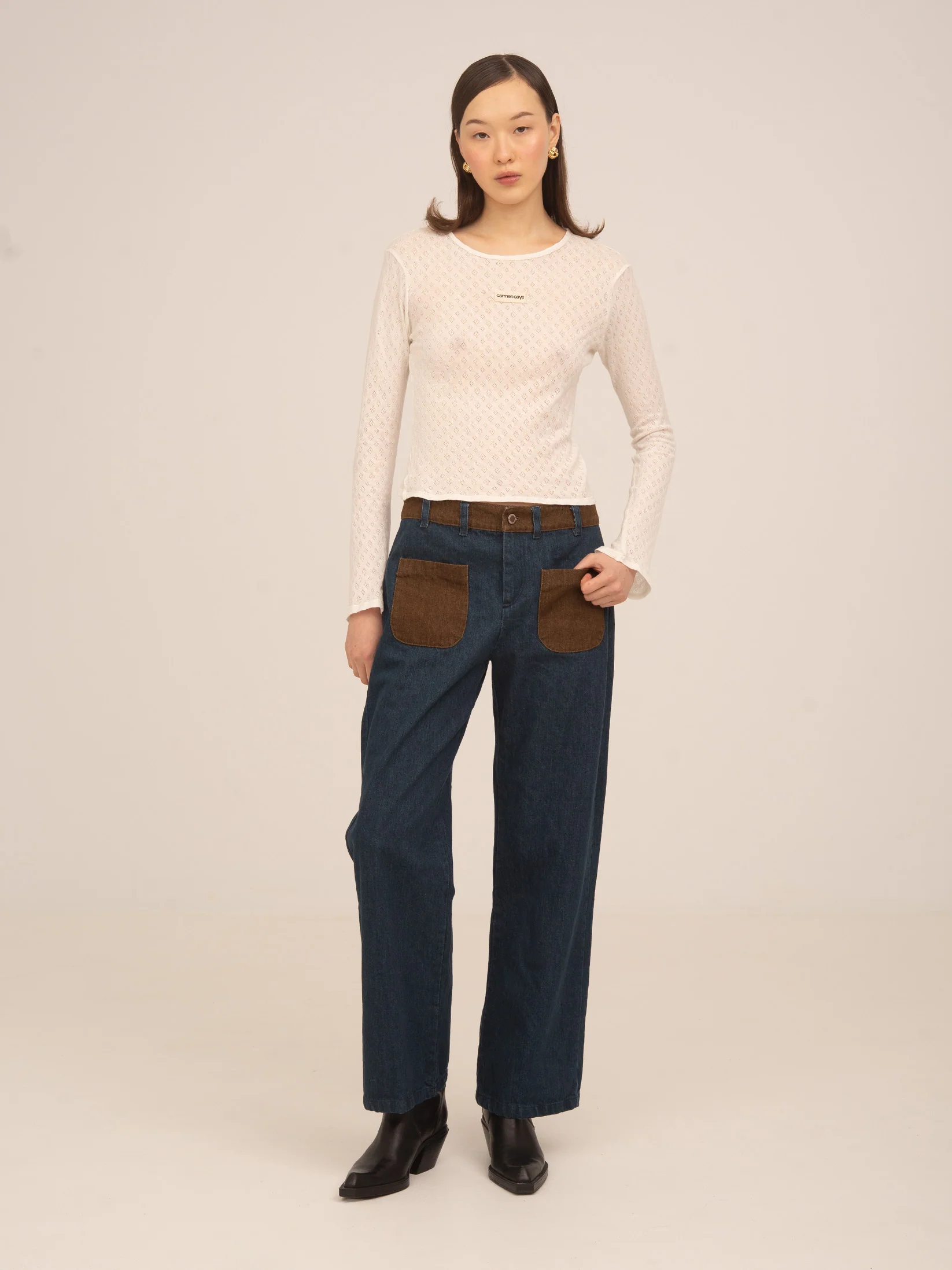 Backstreet Blue and Brown Denim Pants - Image 6