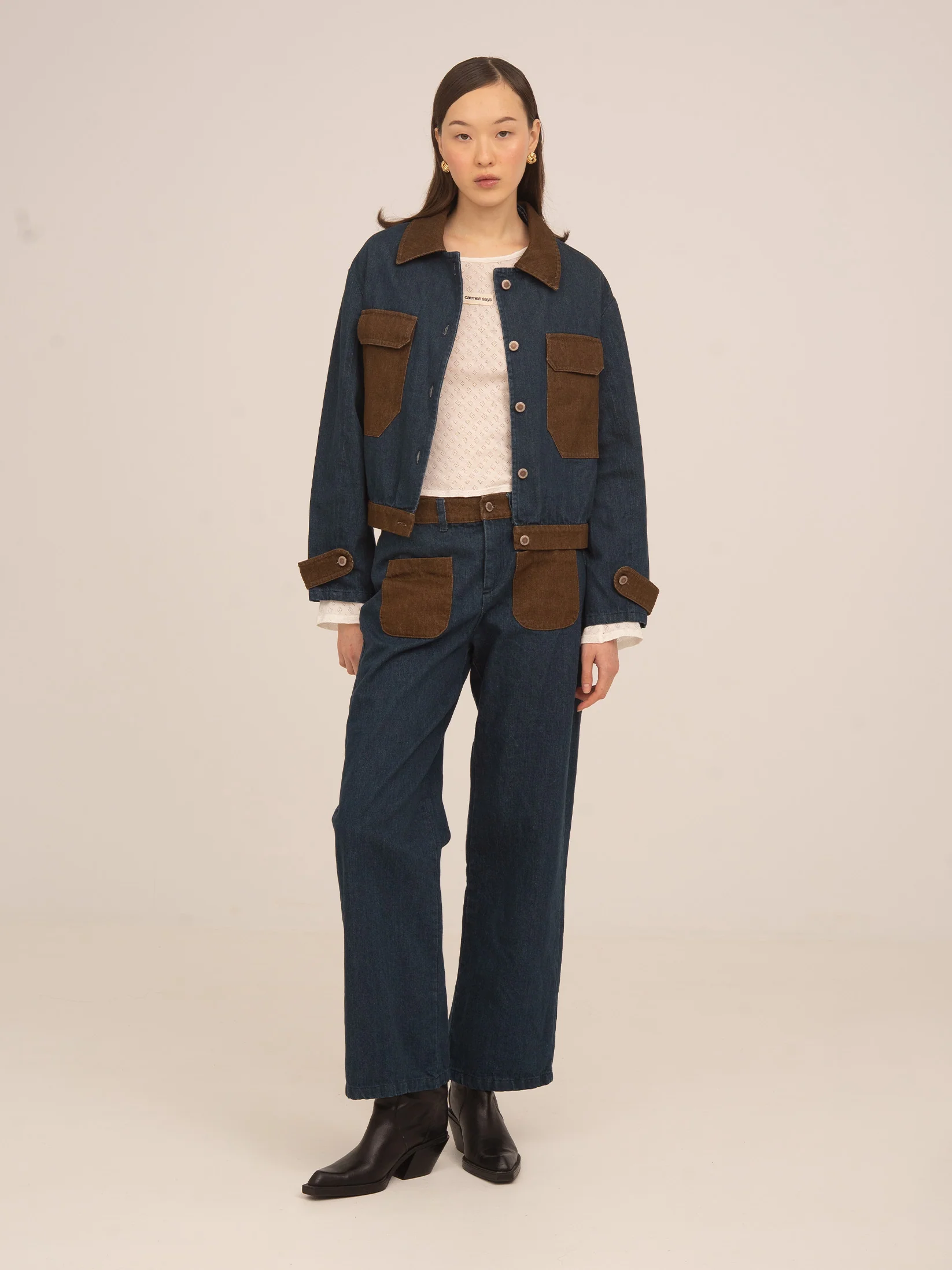 Backstreet Blue and Brown Denim Pants - Image 8