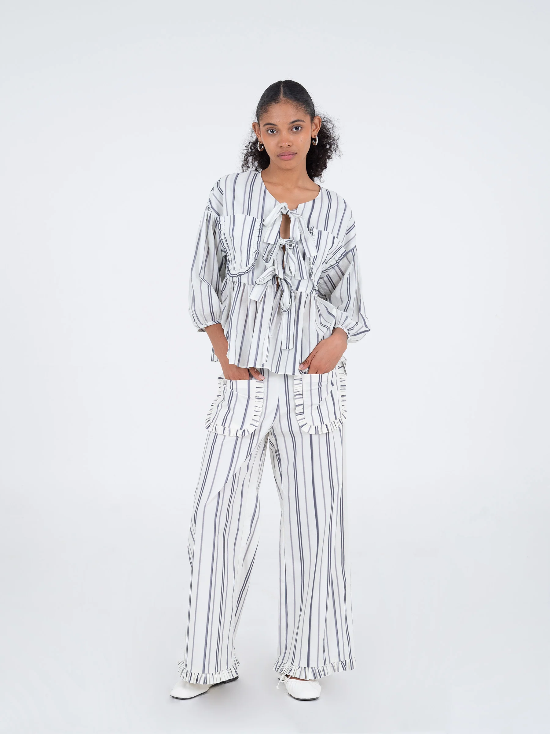 Bluebell Blue Striped Printed Top - Image 5