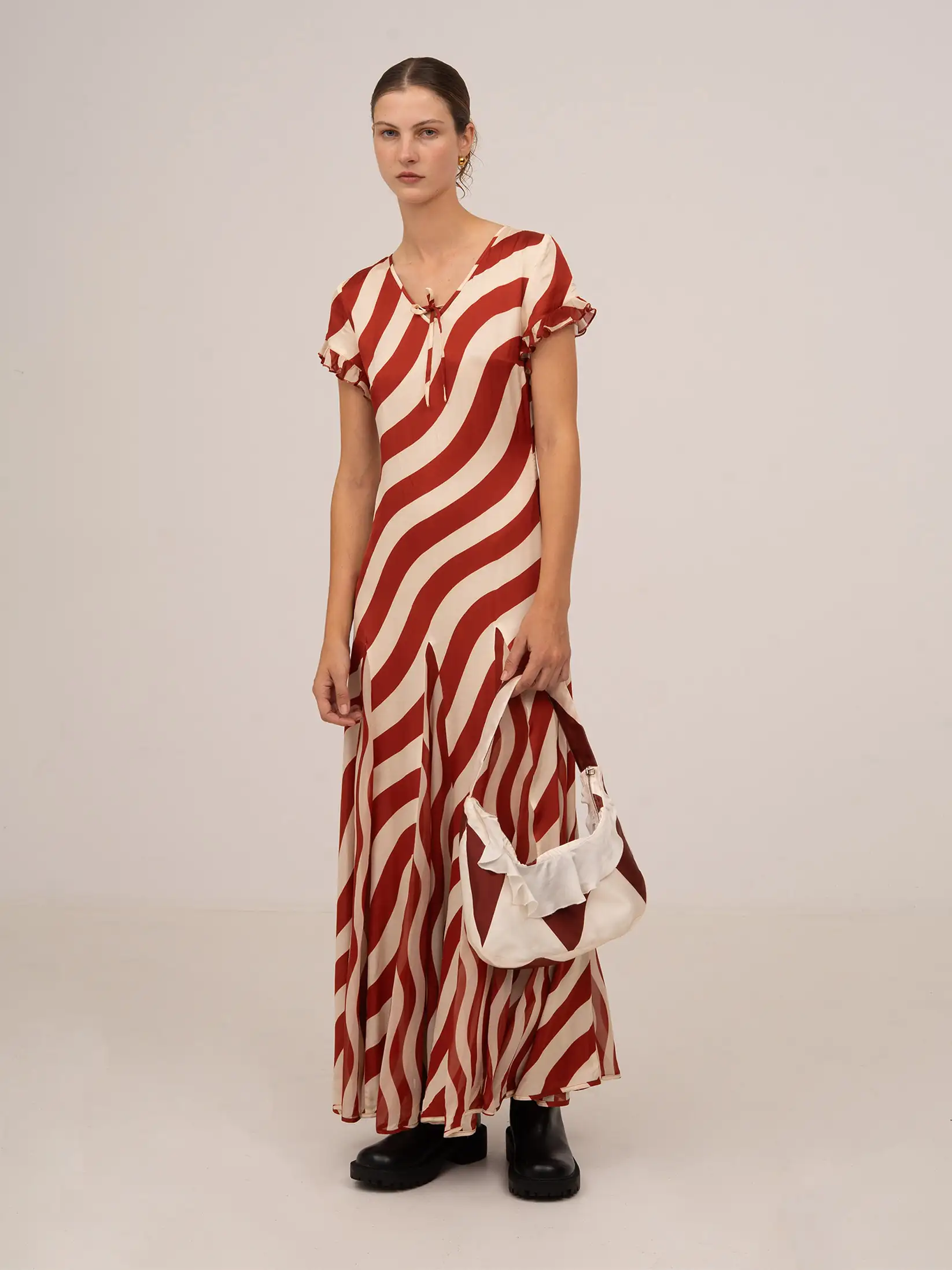 Candycane Argyle Burgundy Print Bag - Image 5