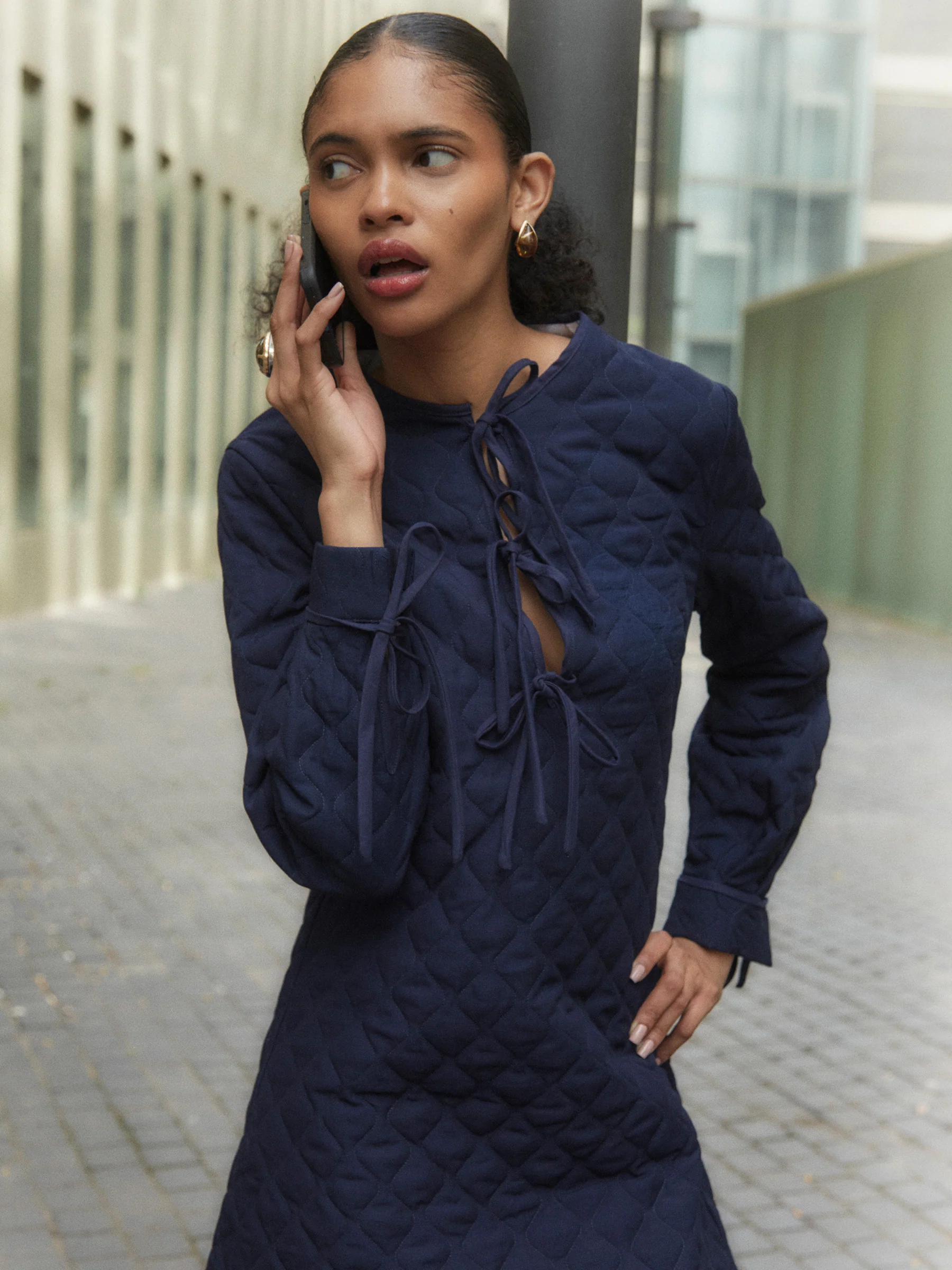 Chelsea Blue Padded Mini Dress - Image 5