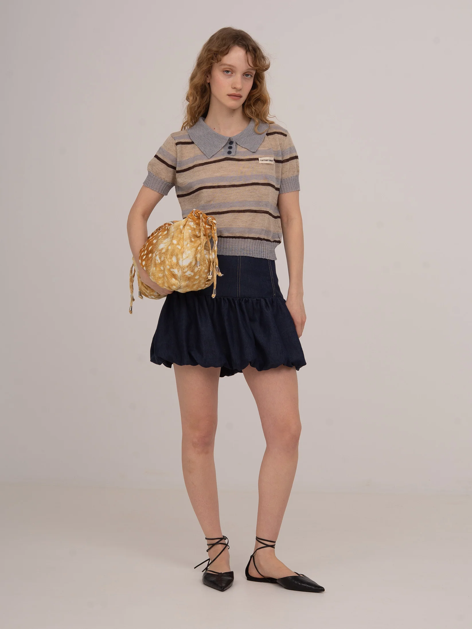 Denim Fawn Balloon Mini Skirt - Image 5