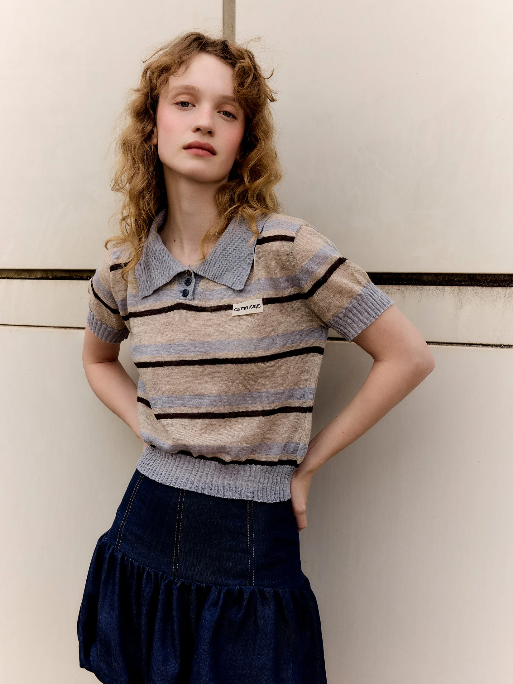 Denim Fawn Balloon Mini Skirt - Image 8