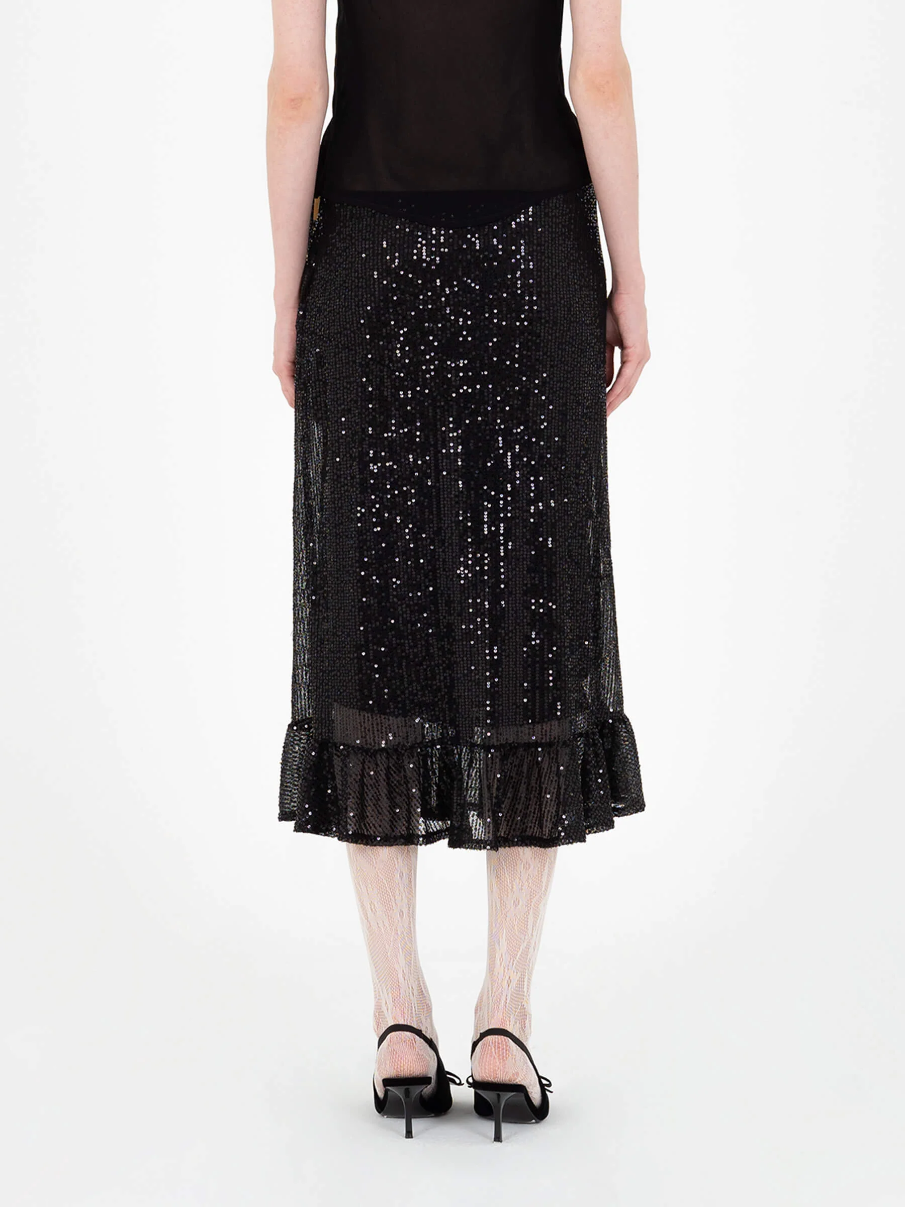 Esteem Black Sequin Midi Skirt - Image 5