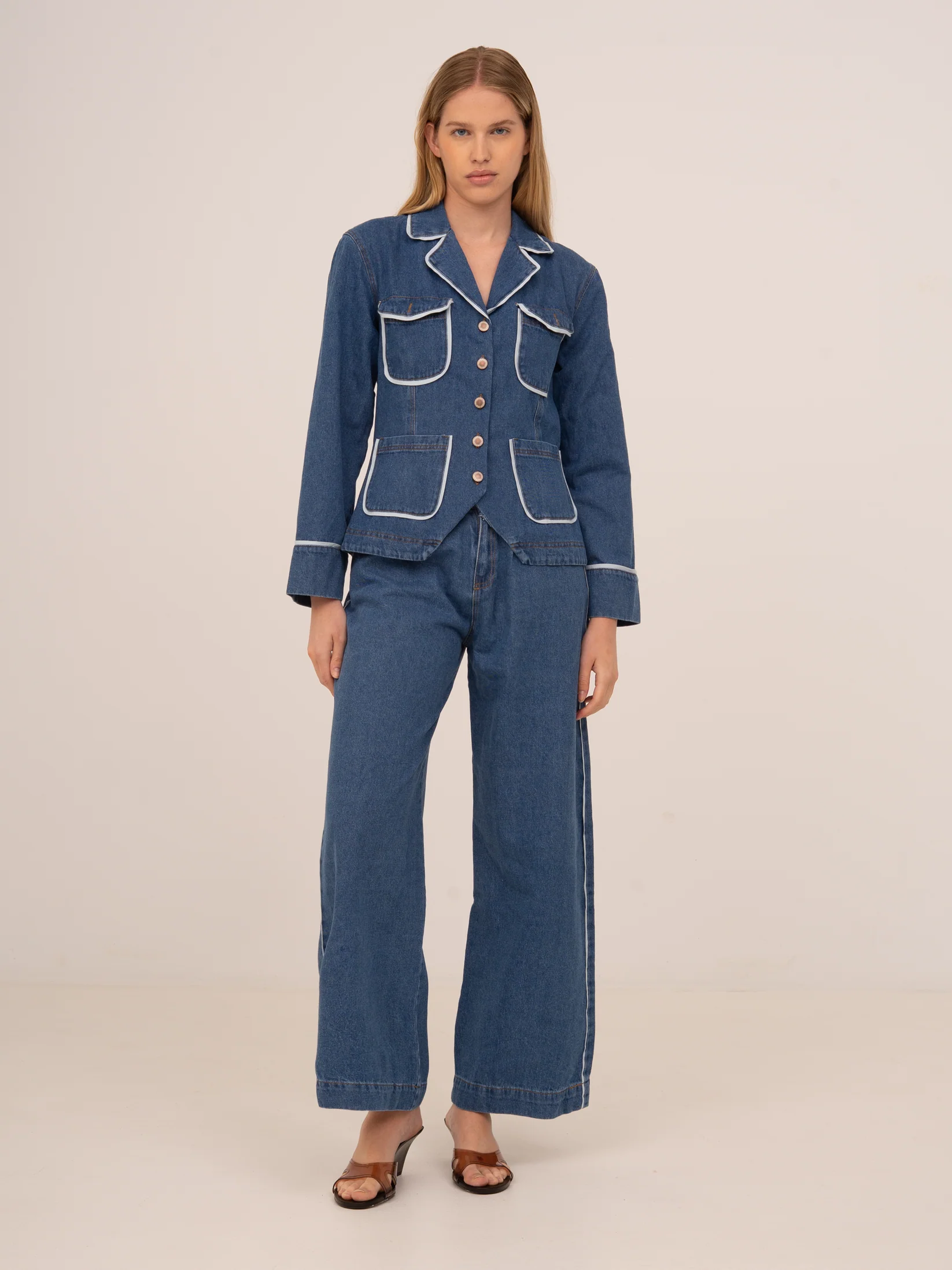 Flash Denim Wide Leg Denim Pants - Image 4