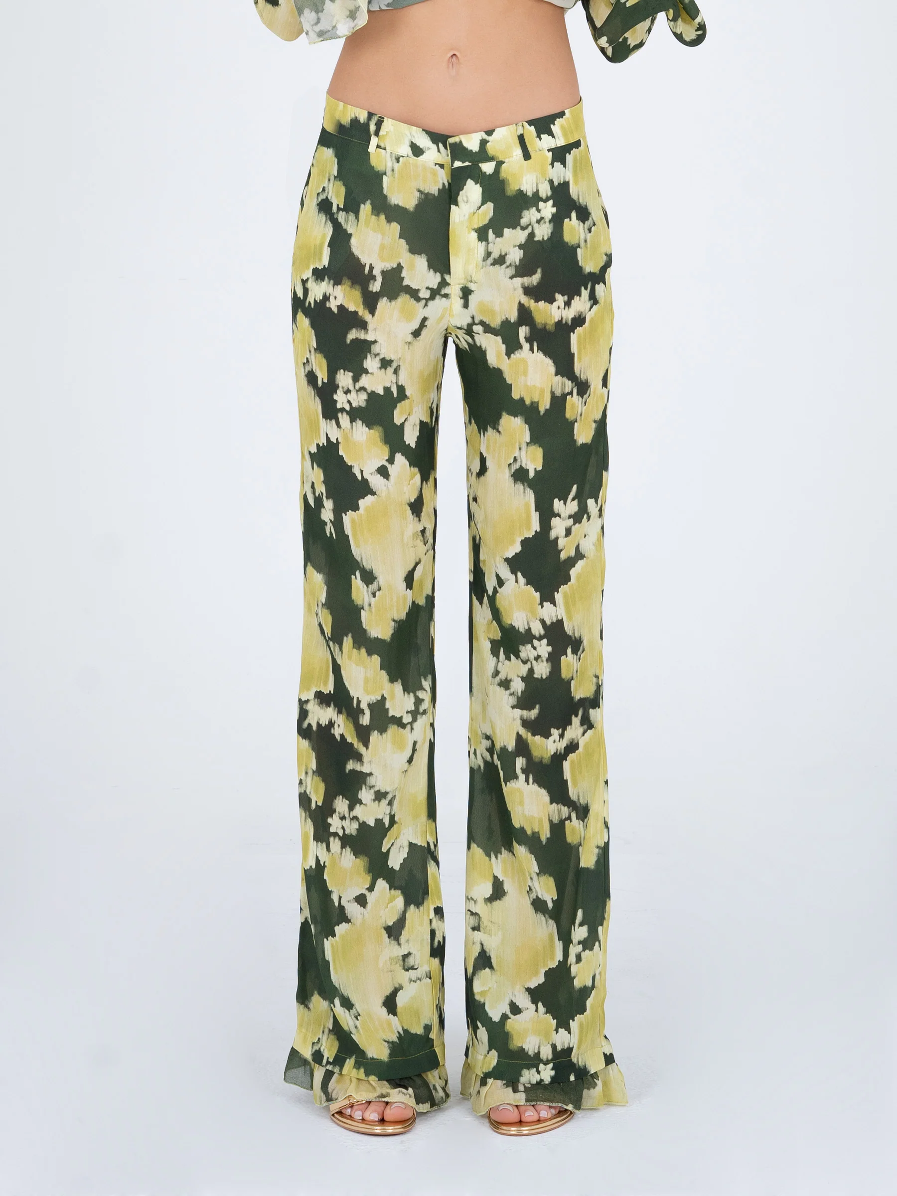 Lime Lagoon Flower Print Pants - Image 3