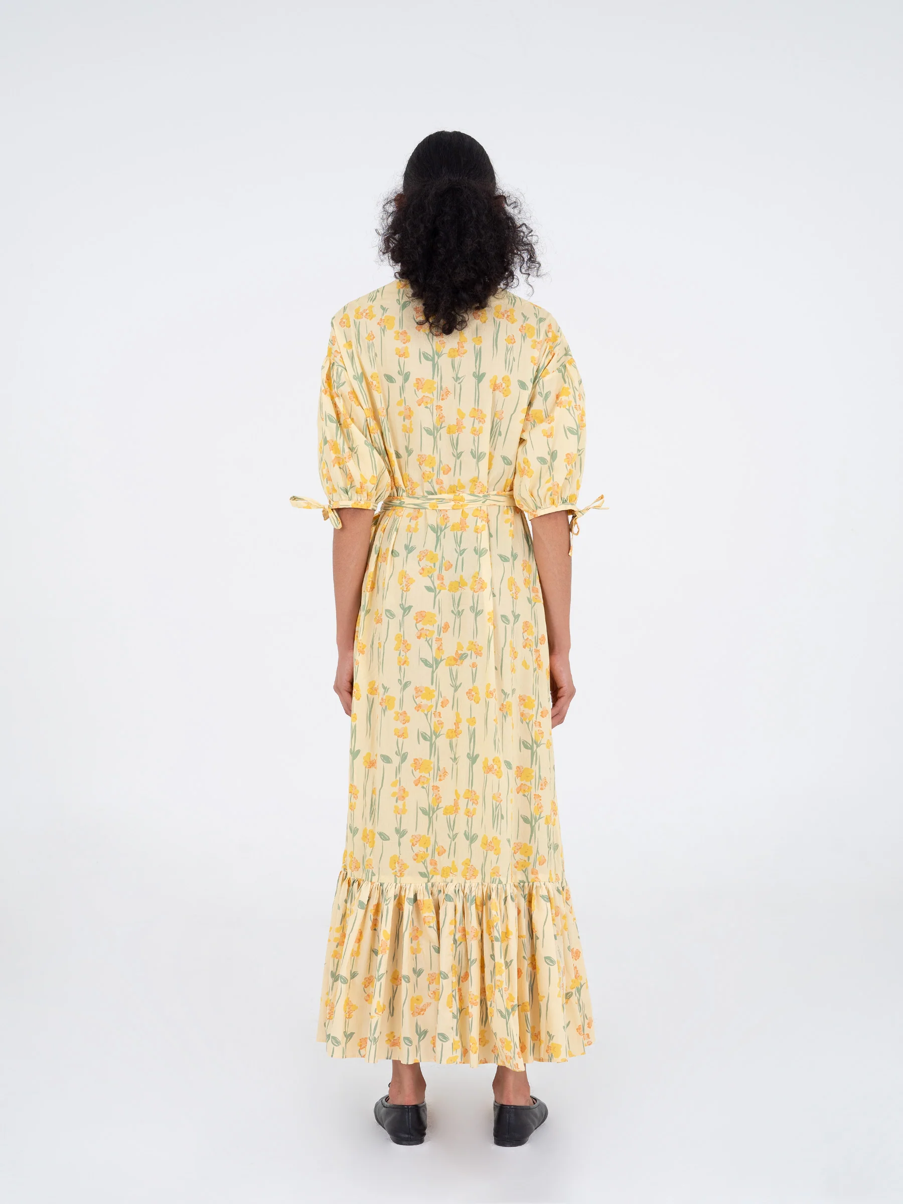 Iris Yellow Floral Print Dress - Image 4