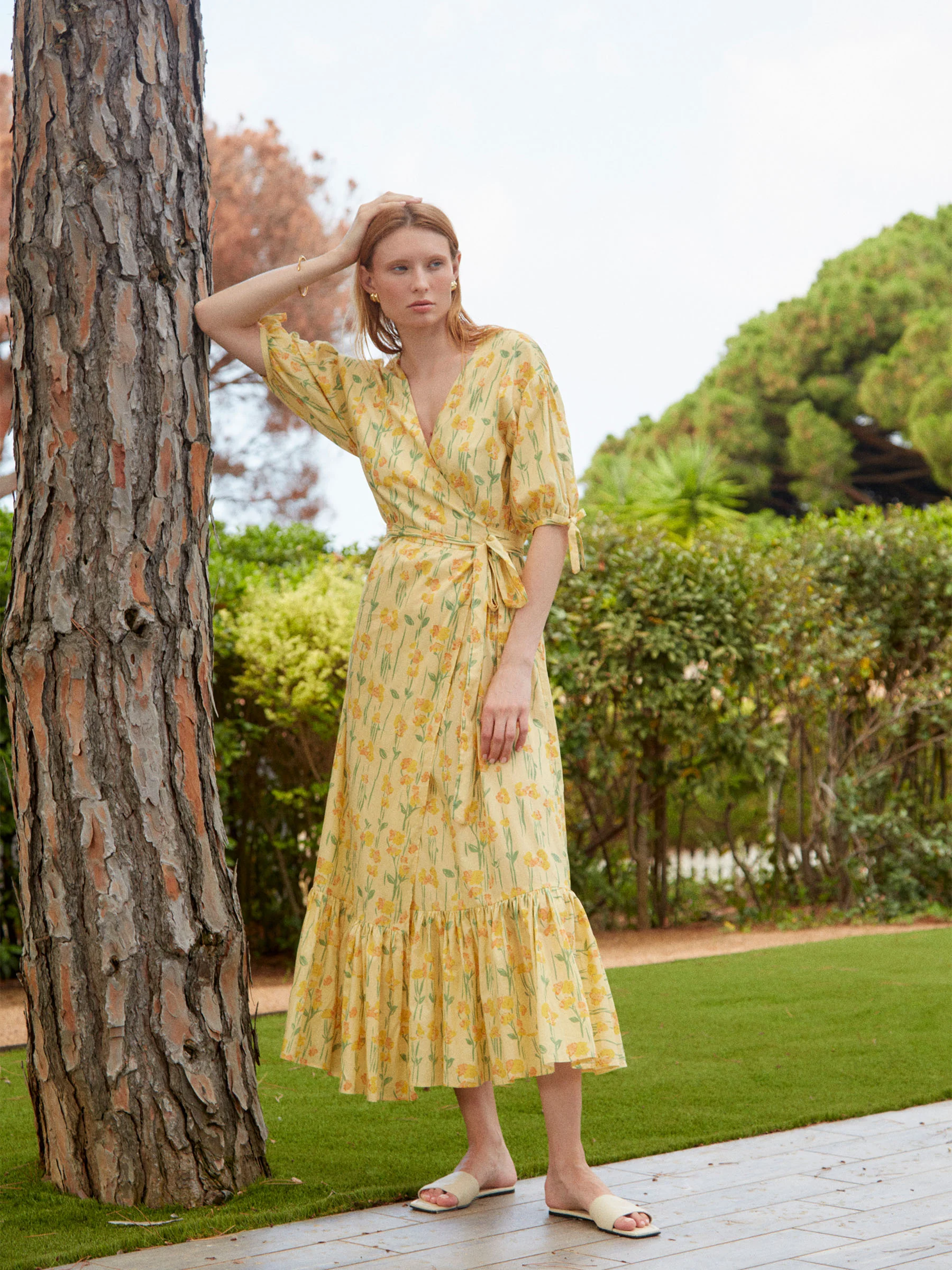 Iris Yellow Floral Print Dress - Image 5