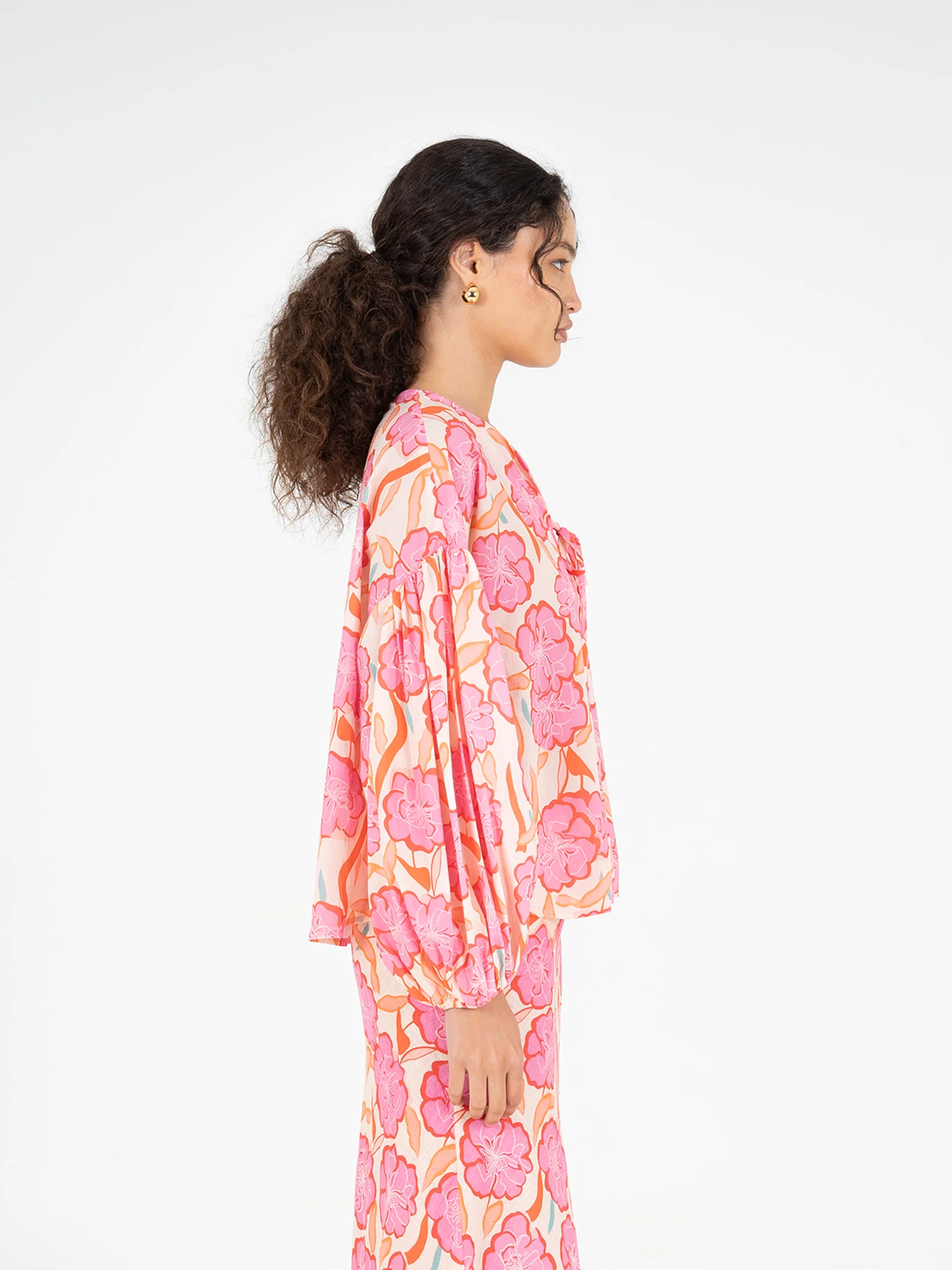 Marigold Pink Floral Print Blouse - Image 3