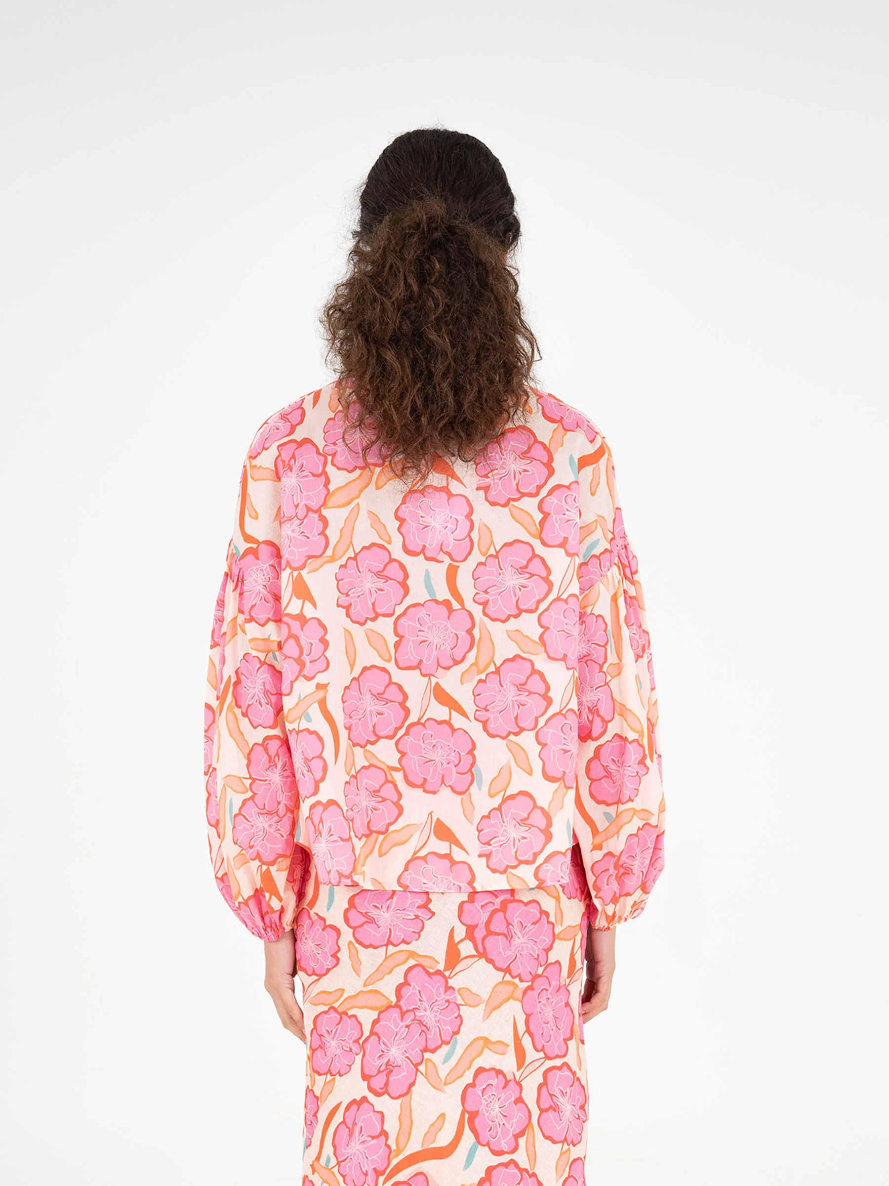 Marigold Pink Floral Print Blouse - Image 4