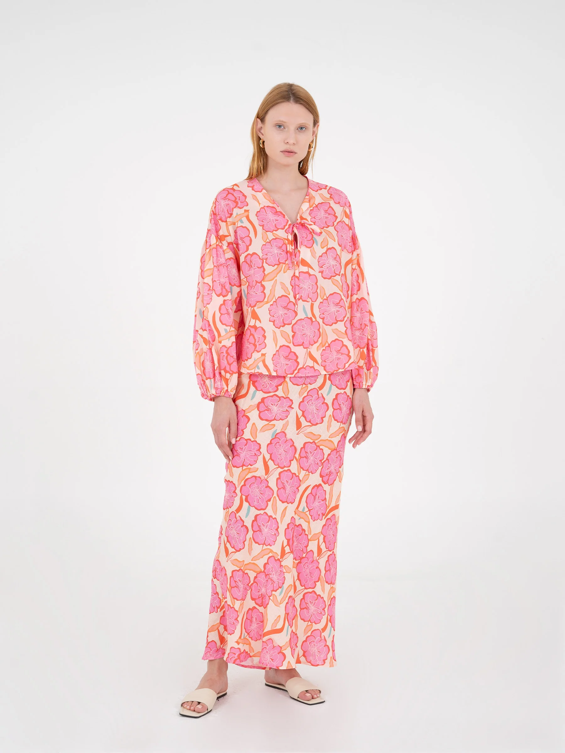 Marigold Pink Floral Print Blouse - Image 7