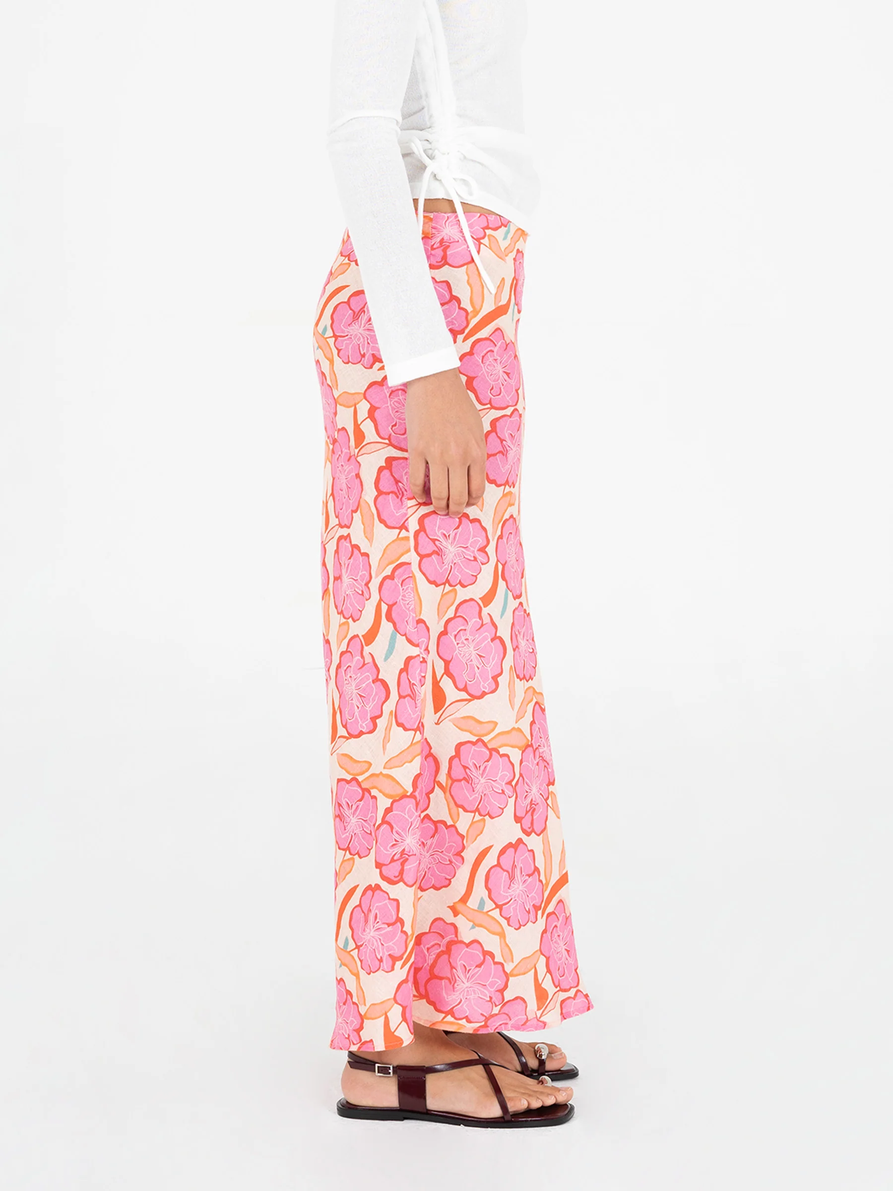 Marigold Pink Floral Print Skirt - Image 4