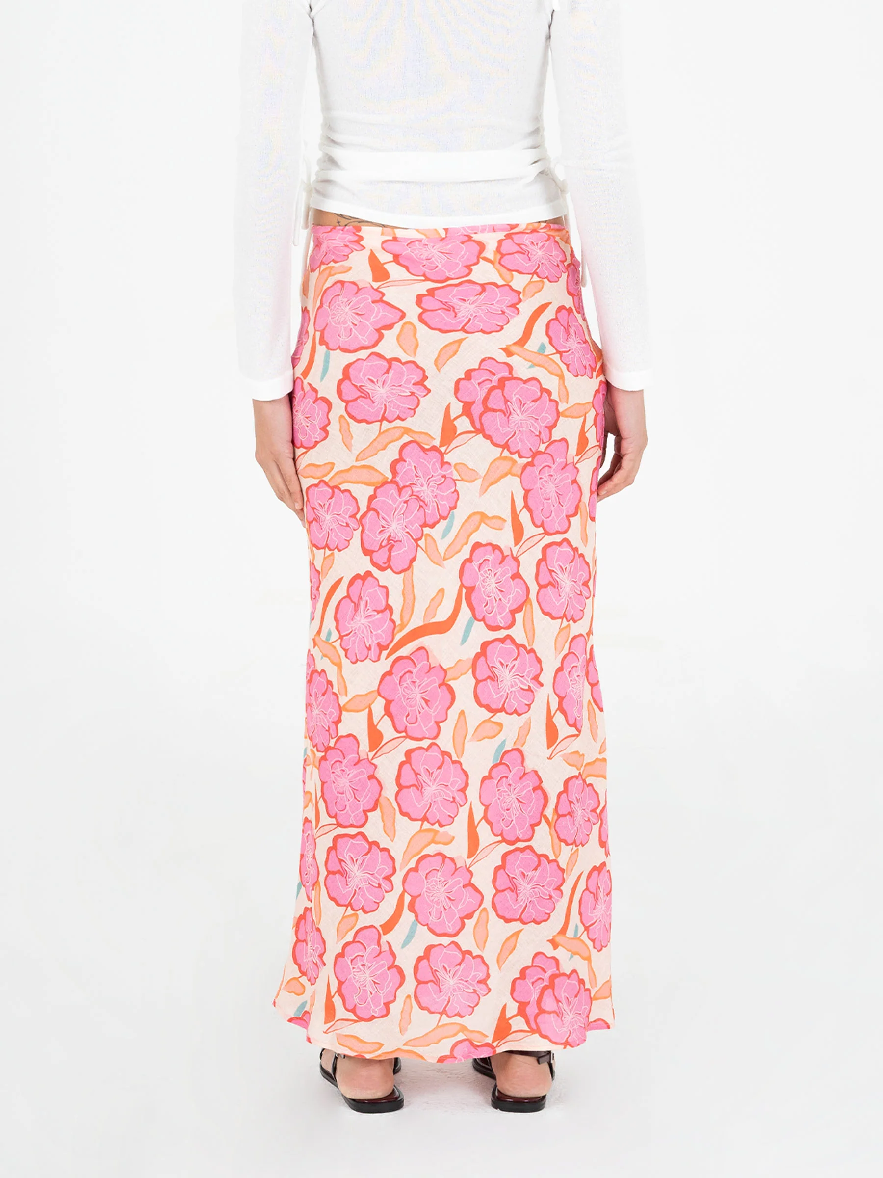 Marigold Pink Floral Print Skirt - Image 5