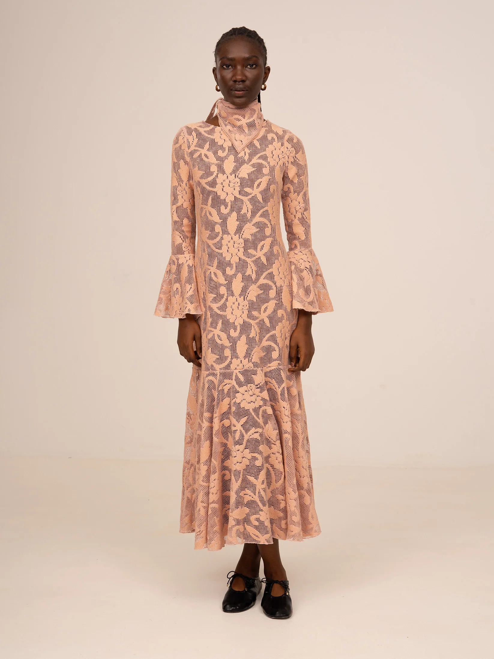 Pink Jester Embroidery Headscarf - Image 4