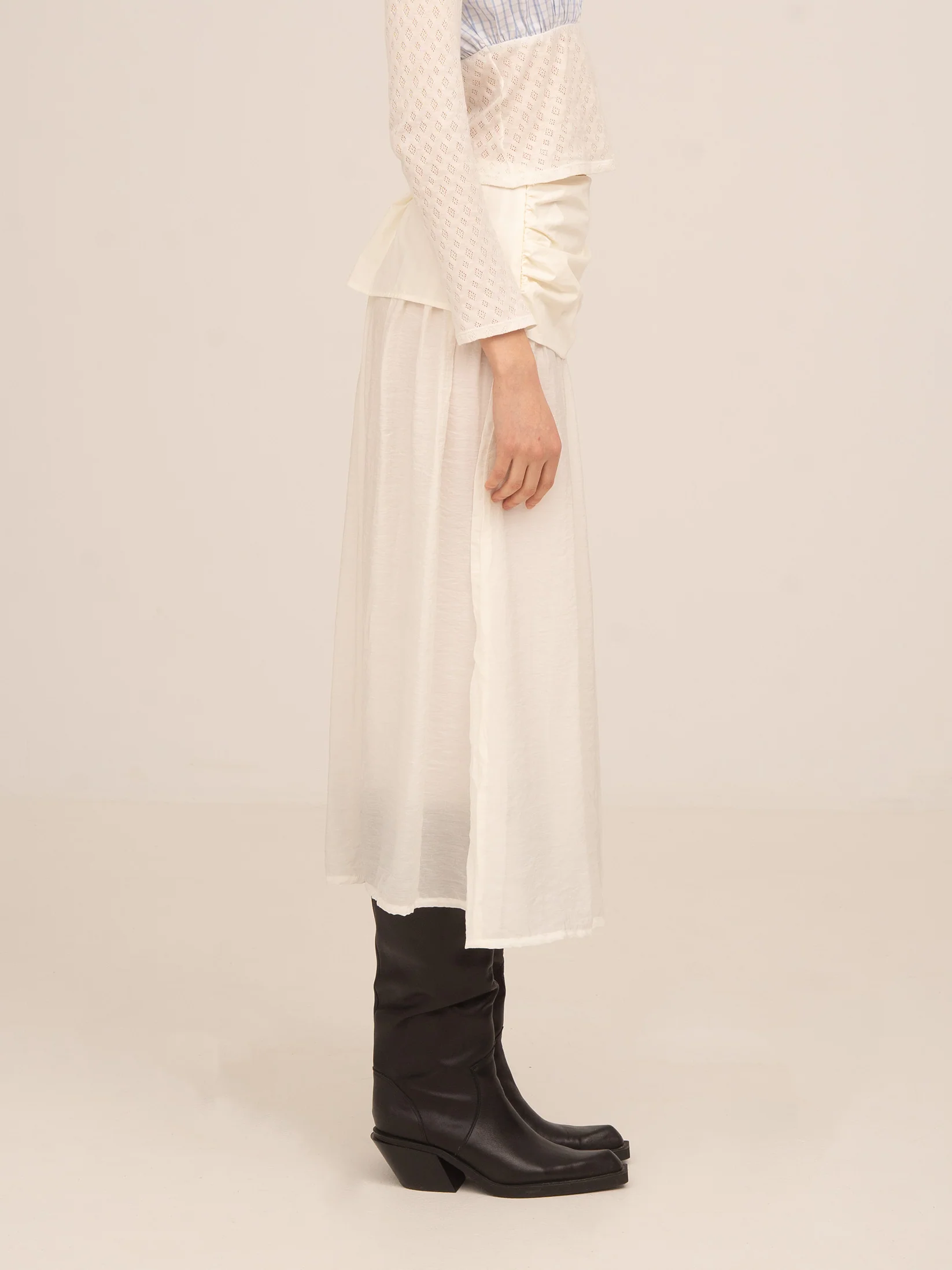 Sidewalk White Midi Skirt - Image 3