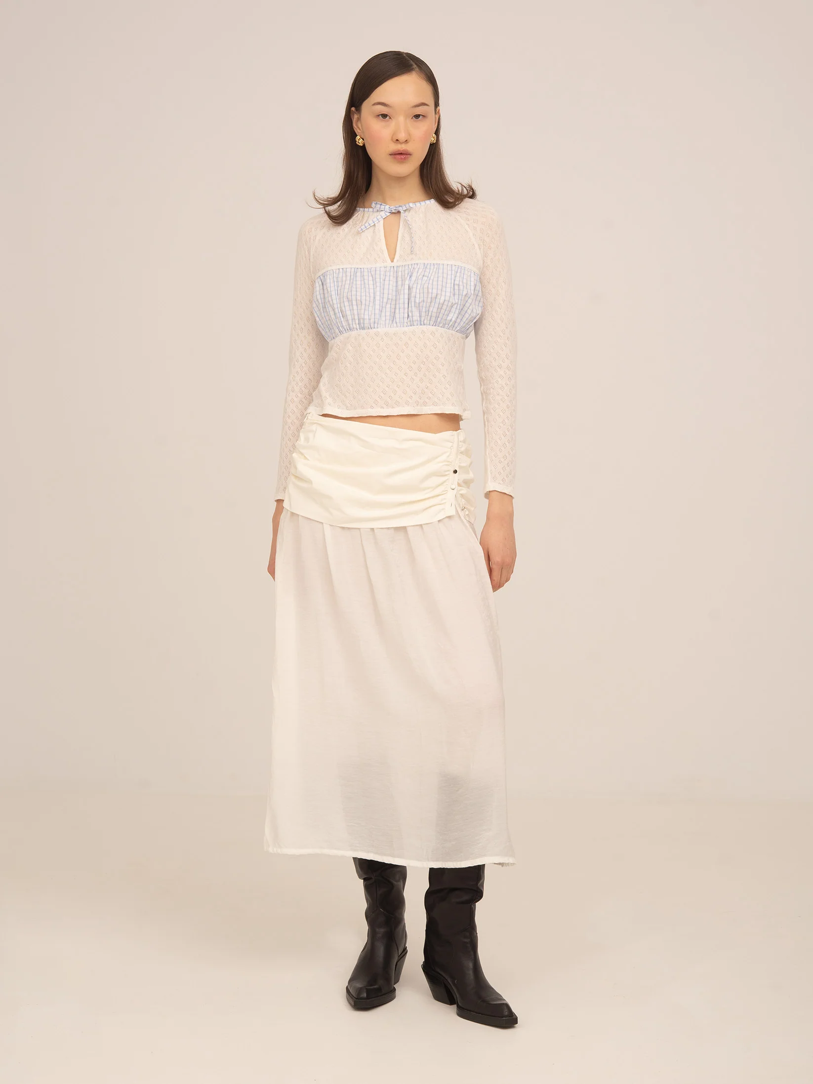 Sidewalk White Midi Skirt - Image 8