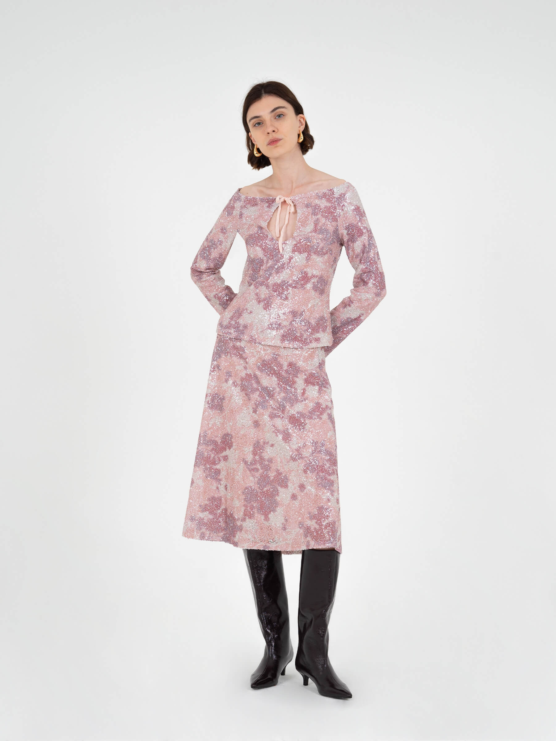 Star Printed Sequin Skirt - Image 6
