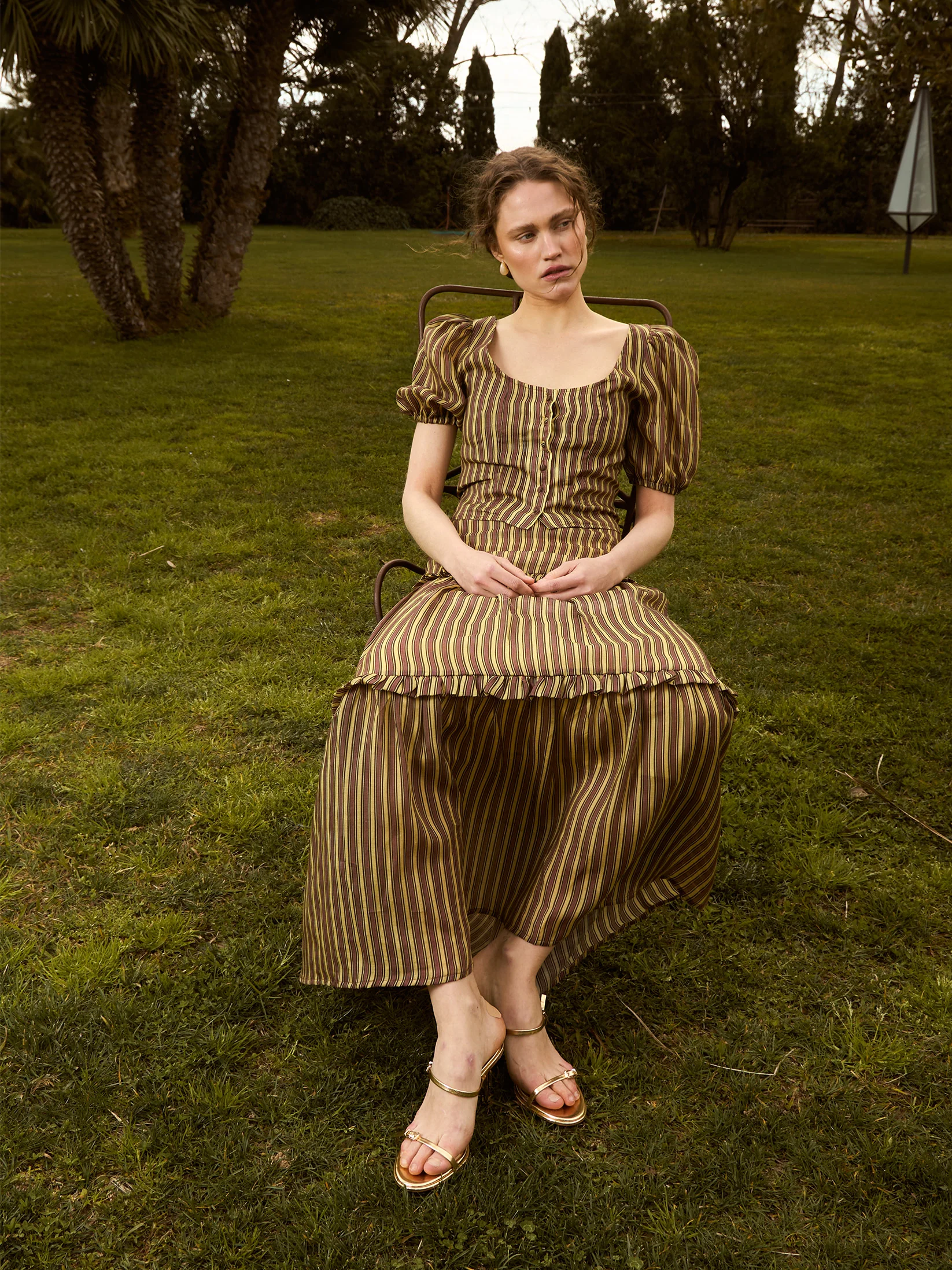Striped Zafira Pink Print Maxi Skirt - Image 4
