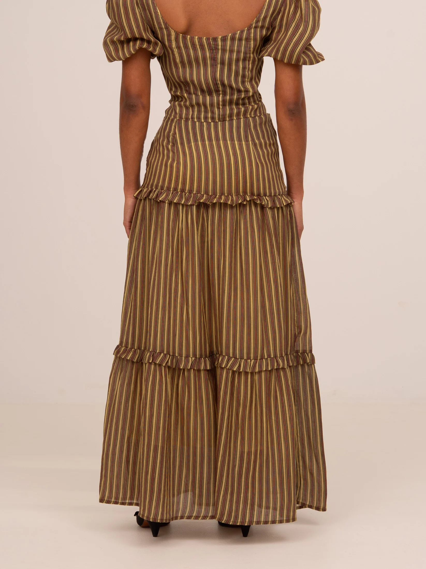Striped Zafira Pink Print Maxi Skirt - Image 5