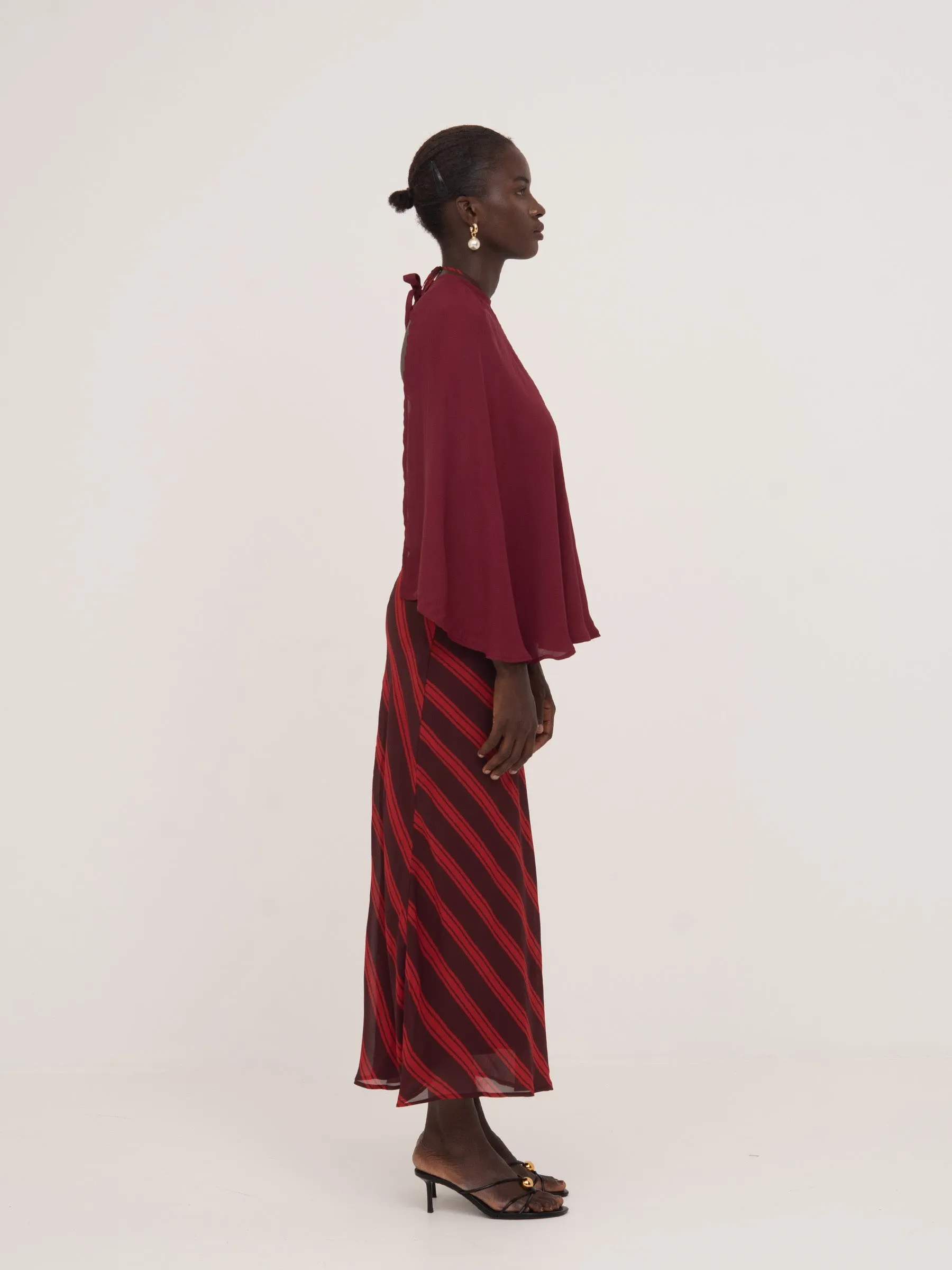 Whispered Burgundy Occasion Cape - Image 3