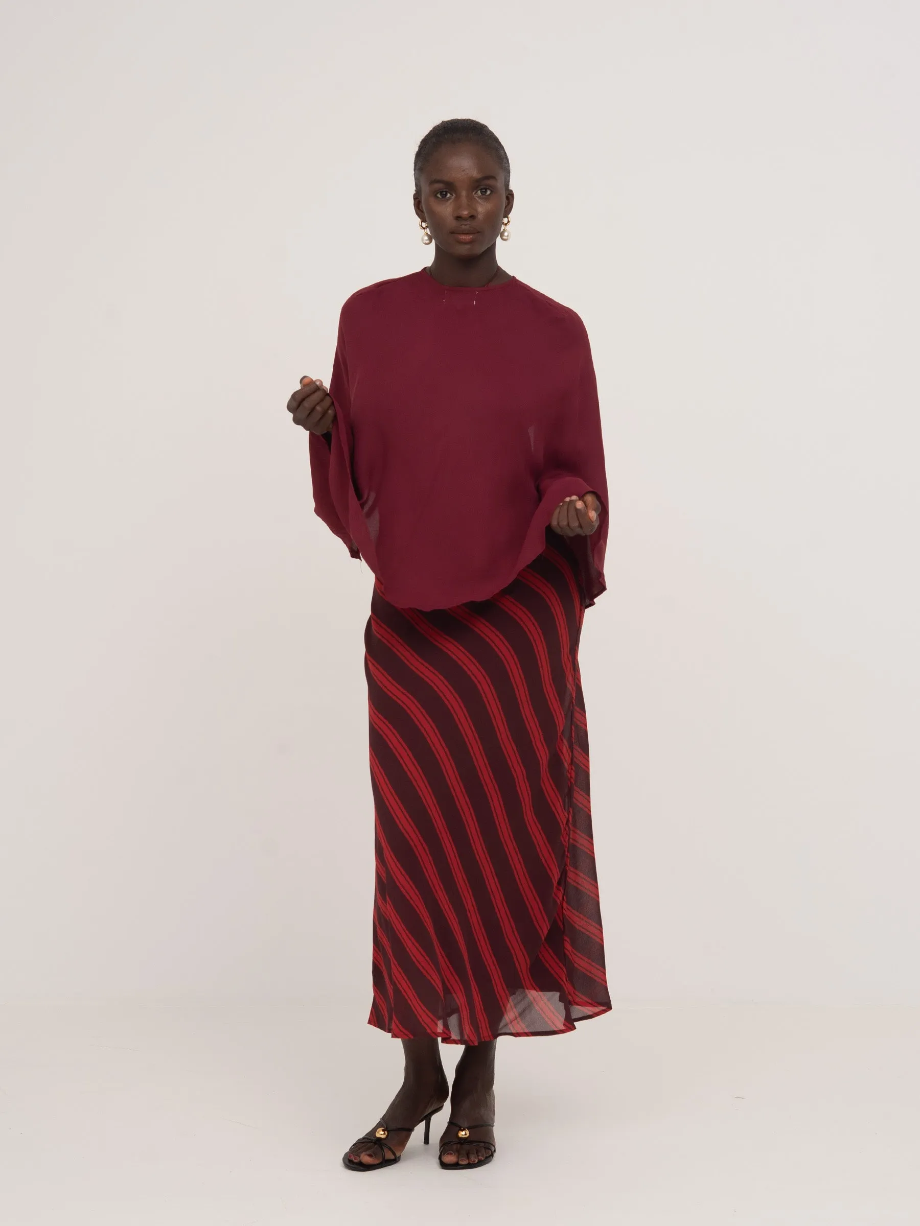 Whispered Burgundy Occasion Cape - Image 5