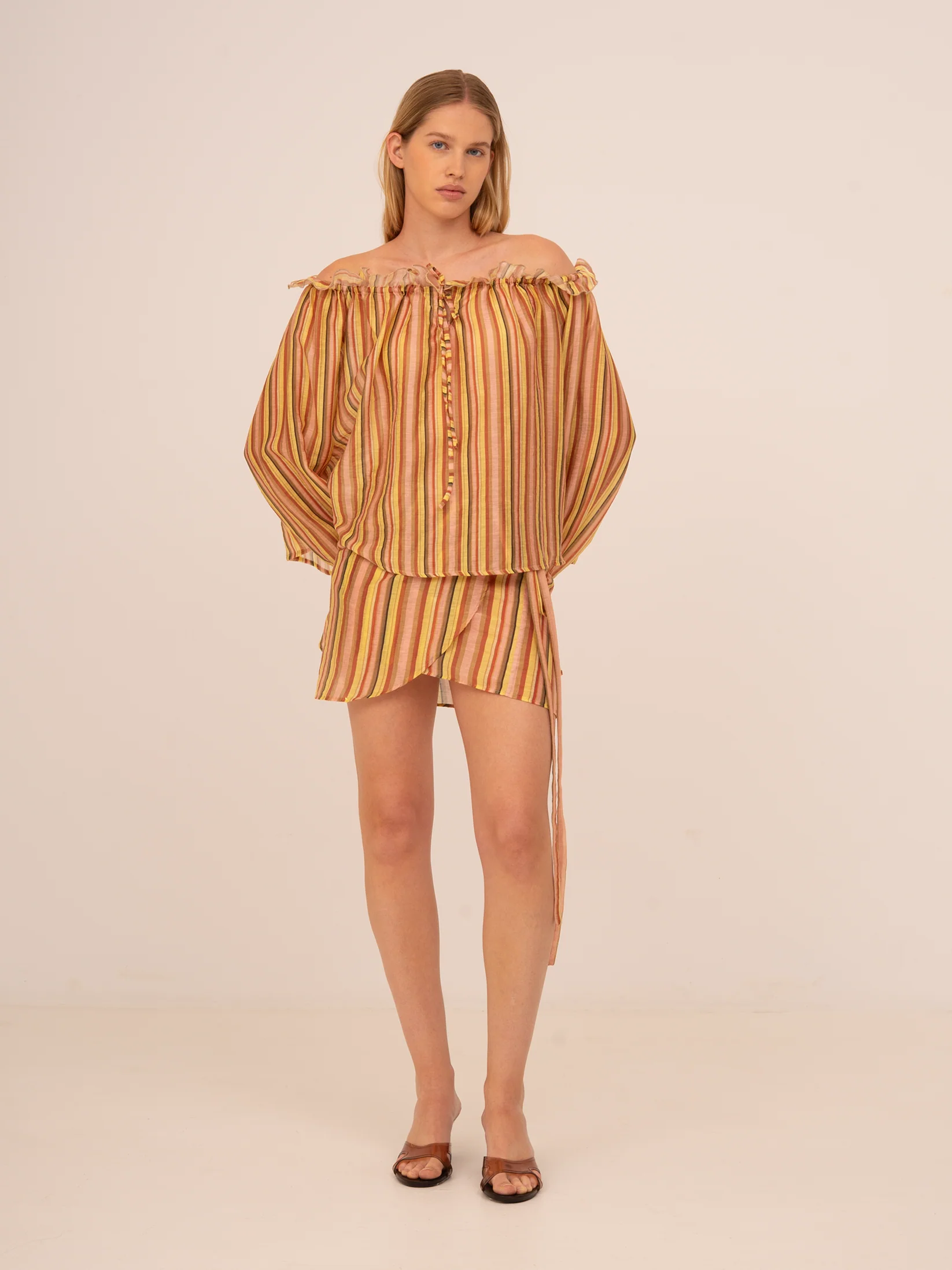 Zest Striped Wrap Skirt - Image 5