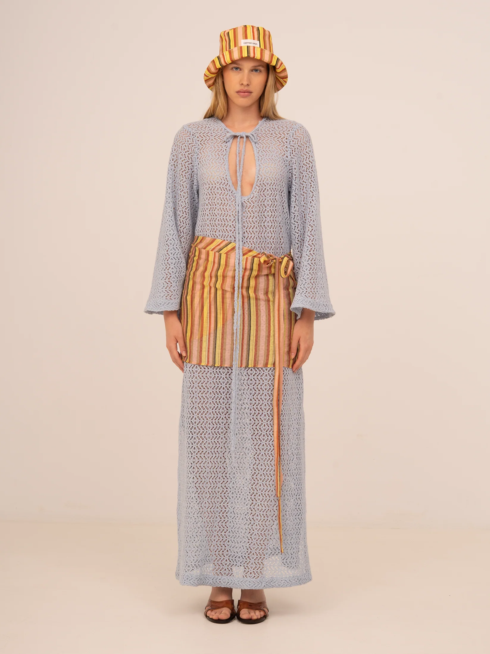 Zest Striped Wrap Skirt - Image 6